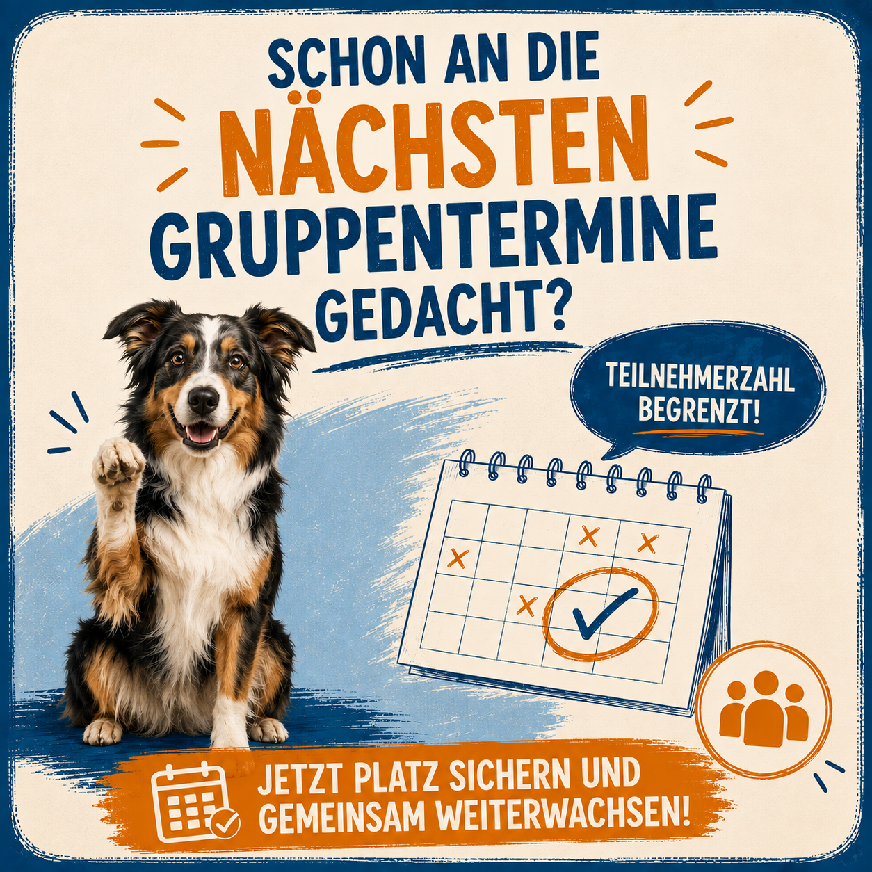 Quadratisch - Schon an die nächsten Gruppentermine gedacht